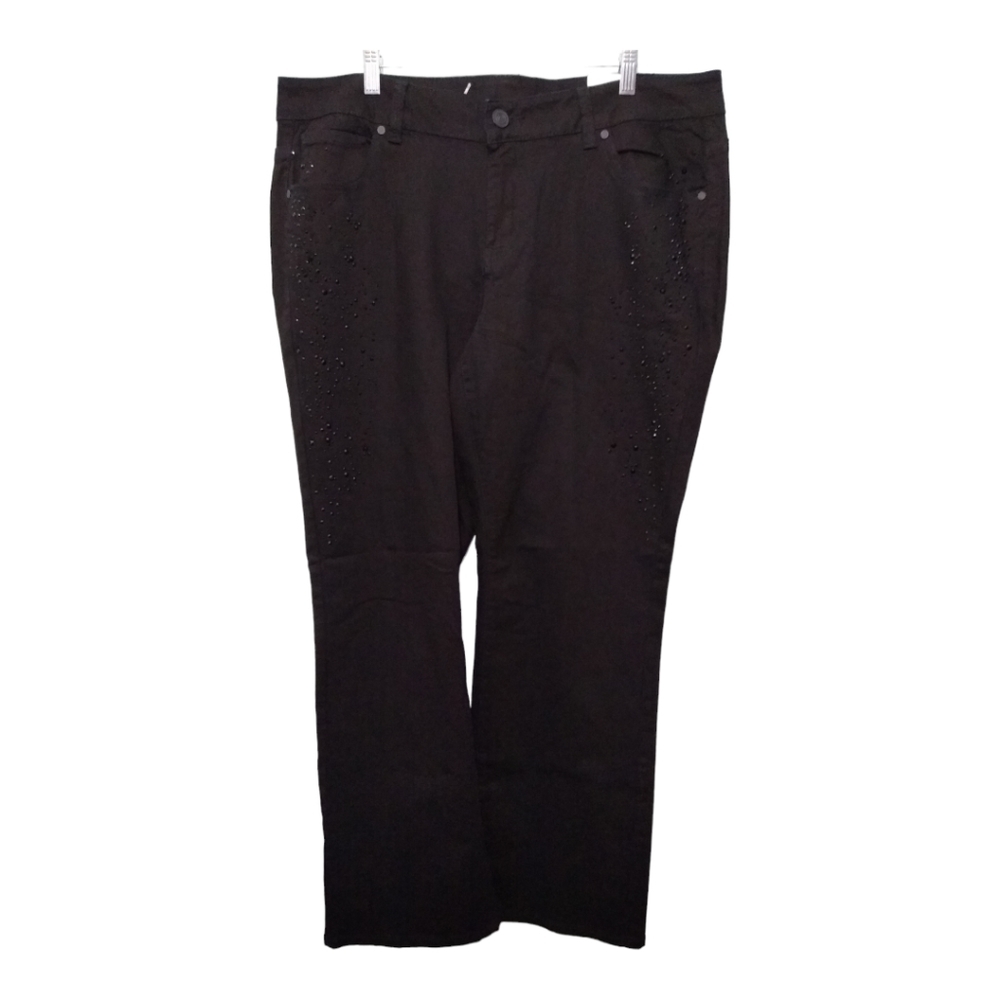 Lane Bryant Genius Fit Bootcut Black Embellished Jeans Size 20